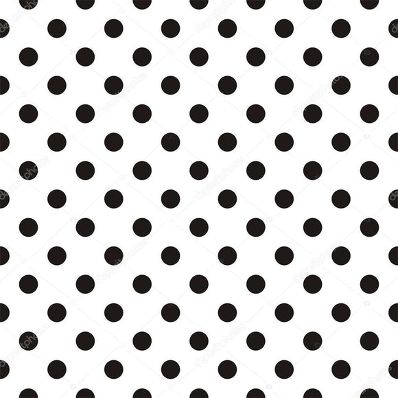 Black Polka Dots on White Background Print Photography Backdrop