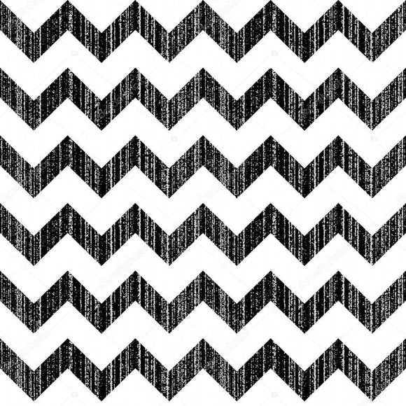 Black and White Scratched Chevron Print Photography Backdrop