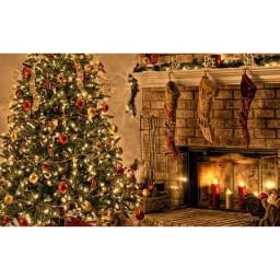 Fireplace Mantel Photography Christmas Print Photography Backdrop