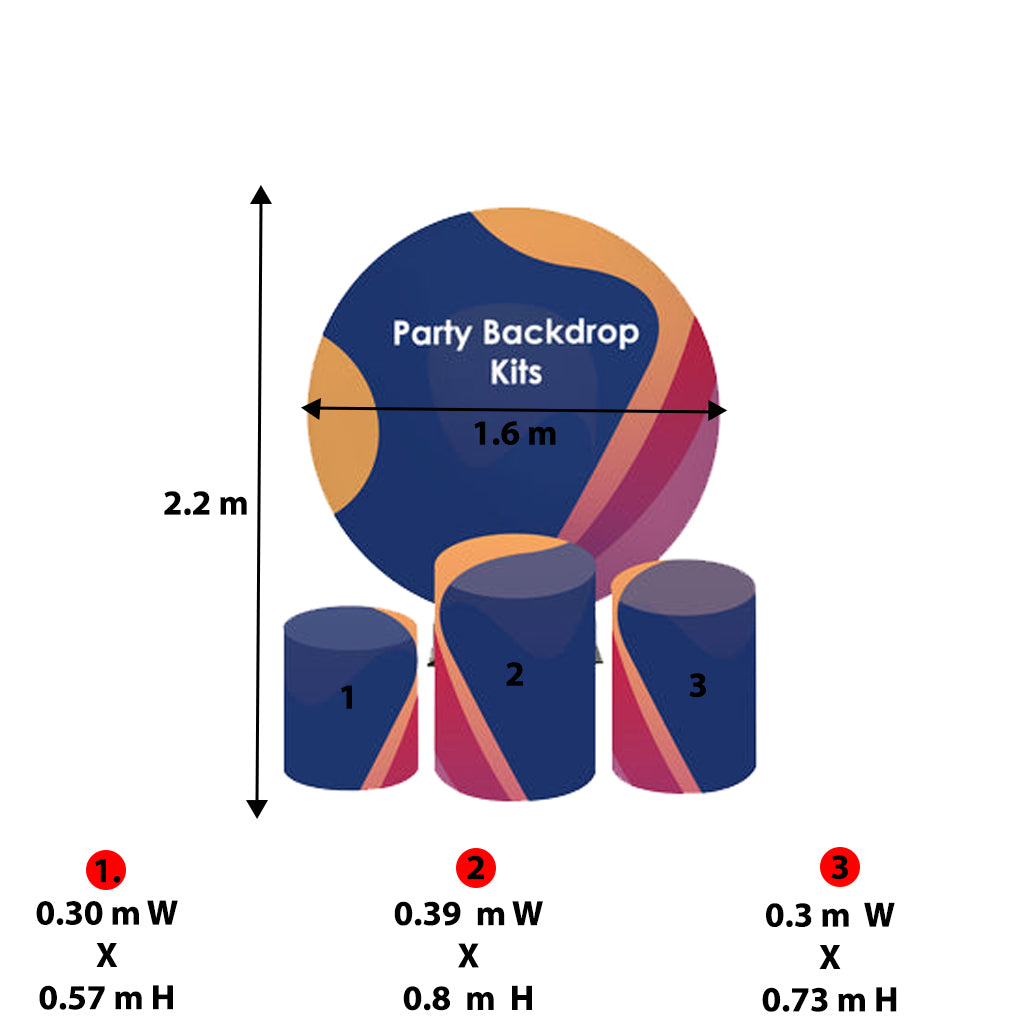 Customized Round Backdrop Kits with Counter for Birthday Parties & Events