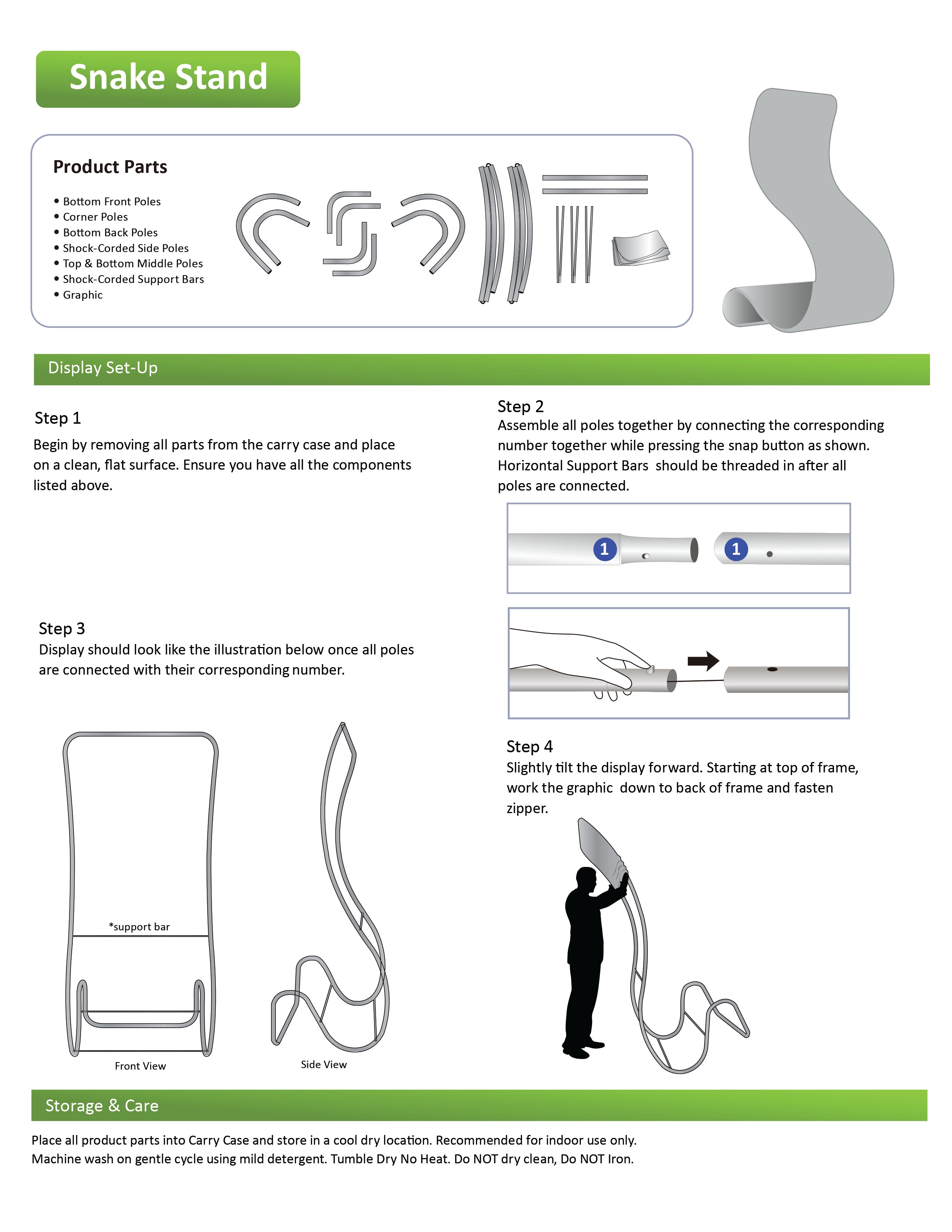 Snake Tension Fabric Display Stands