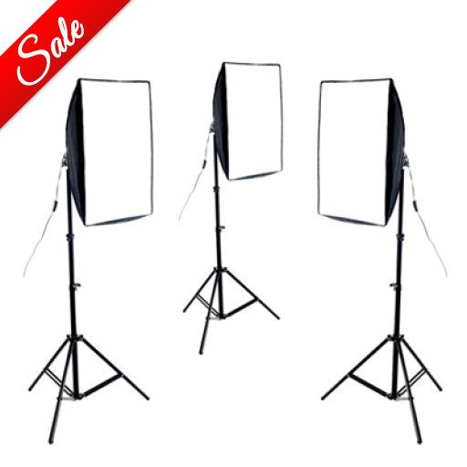 3 Head Contionous Softbox Light Kit