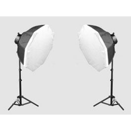 2 Head Powerful 5 Lamp Octagonal Softbox Lighting Equipment Kit