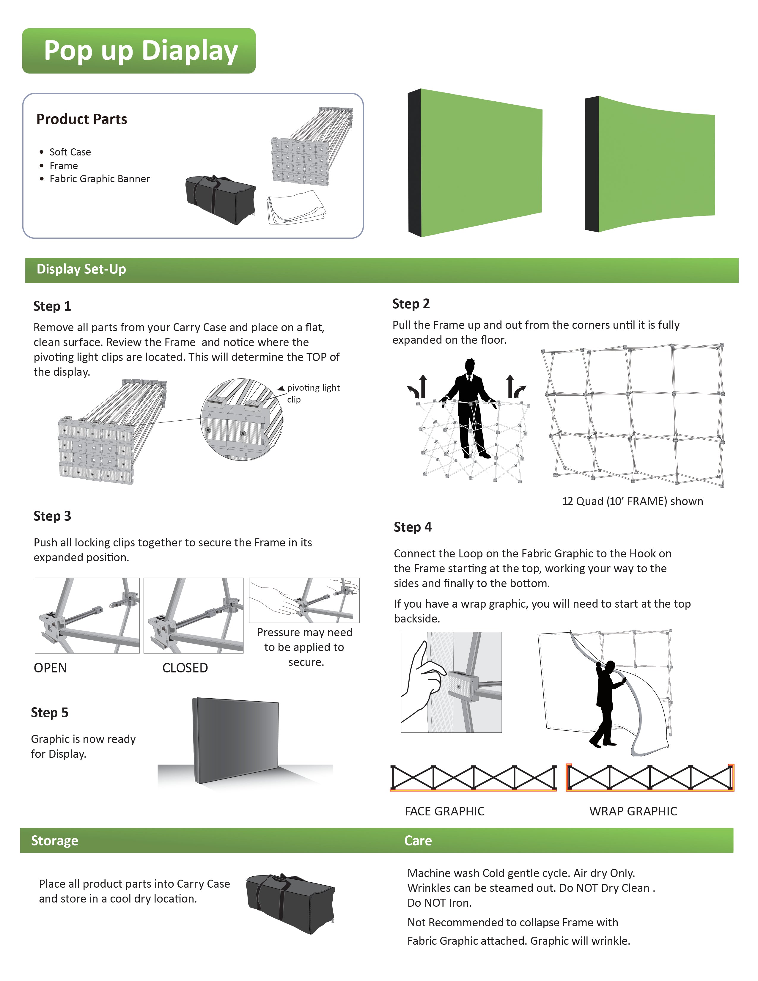 Fabric Pop Up Straight Display for all Exhibitions