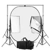 Black and White Reversible Photography Backdrop Screen With 50 x 70 Economy Softbox Studio Lighting Equipment
