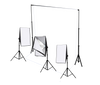 Three Head 750W Continuous Softbox Kit with Studio Backdrop